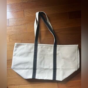 L.L. Bean Cream and Black Tote Bag
